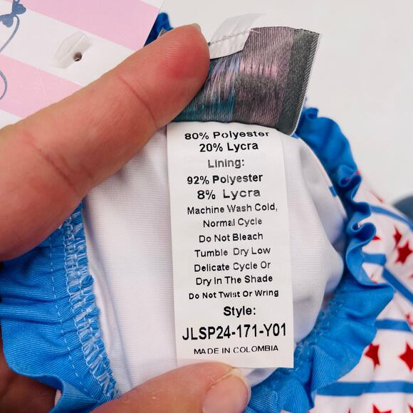 NWT  James & Lottie Size 3T Leighton Rash Guard Swim in Stars & Stripes - Picture 7 of 7